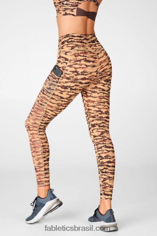 Fabletics osso/urze cinza clássico 420HR760 legging cintura alta powerhold on-the-go 43 mulheres
