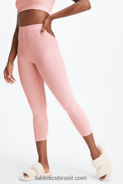Fabletics pó de urze rosa 420HR1066 Legging 7/8 cintura ultra alta restoreknit mulheres