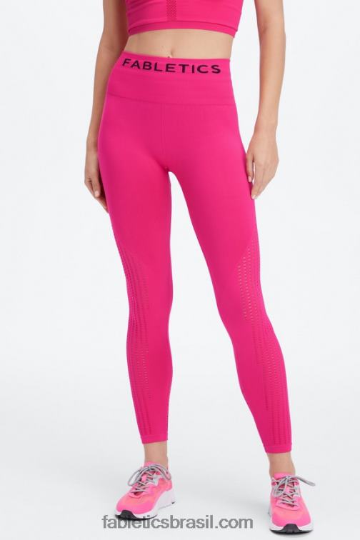 Fabletics pelúcia rosa/preto 420HR1004 Sync legging cintura alta sem costura 7/8 mulheres