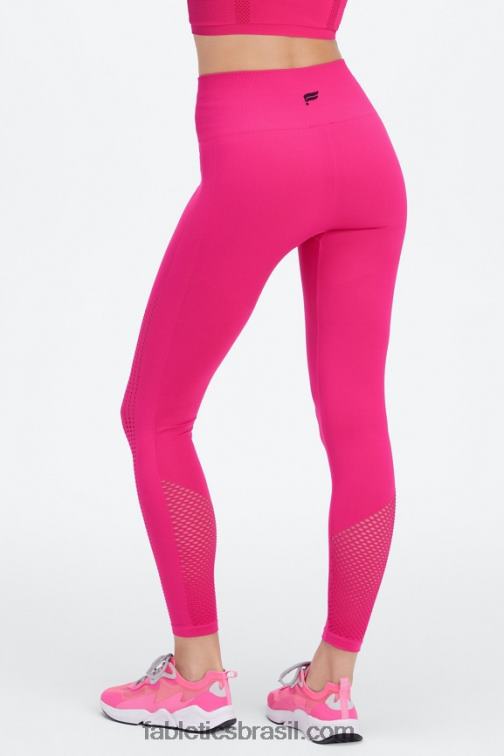 Fabletics pelúcia rosa/preto 420HR1004 Sync legging cintura alta sem costura 7/8 mulheres