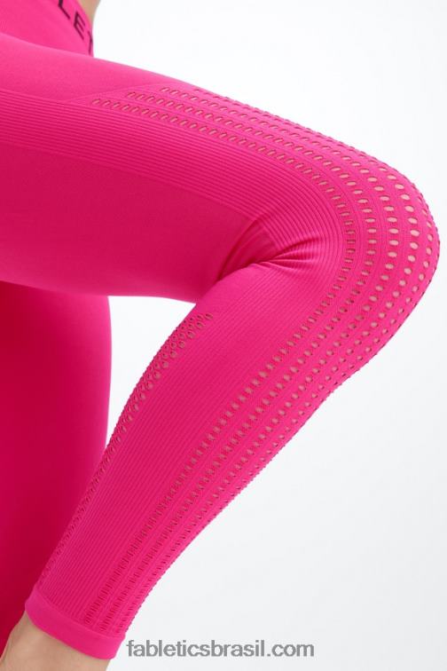 Fabletics pelúcia rosa/preto 420HR1004 Sync legging cintura alta sem costura 7/8 mulheres
