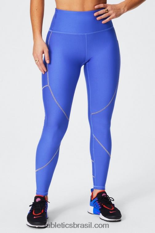 Fabletics piscina/cinza mineral 420HR1035 Legging cintura alta com bolso therma-flex mulheres