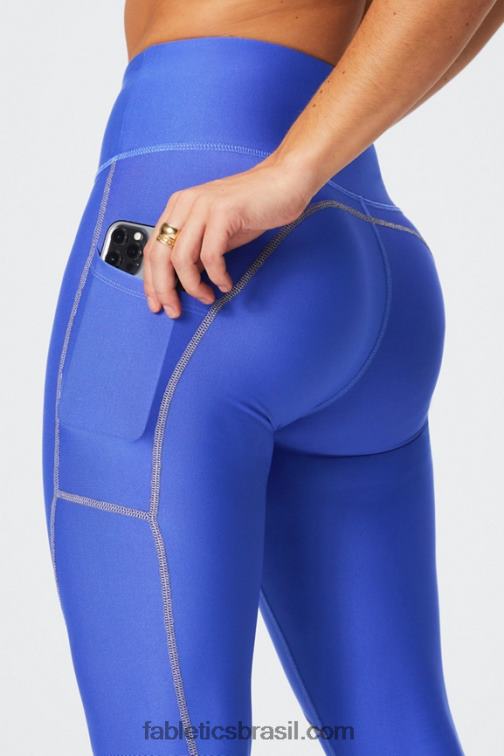 Fabletics piscina/cinza mineral 420HR1035 Legging cintura alta com bolso therma-flex mulheres