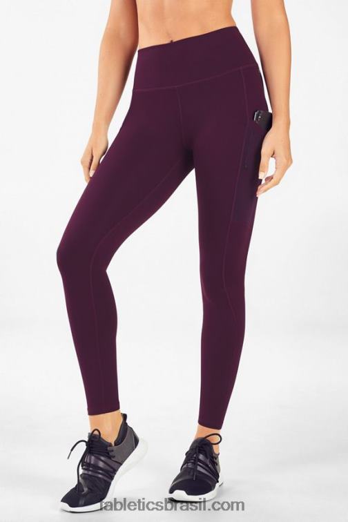 Fabletics ponta branca/preta 420HR758 legging cintura alta powerhold on-the-go 43 mulheres