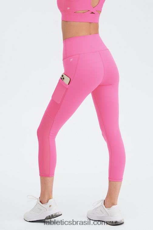 Fabletics ponta de vinho preto/quente 420HR769 on-the-go powerhold capri cintura alta 45 mulheres