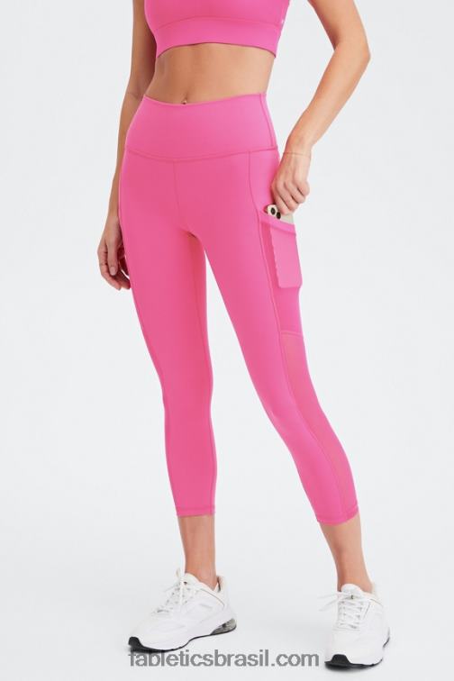Fabletics ponta de vinho preto/quente 420HR769 on-the-go powerhold capri cintura alta 45 mulheres
