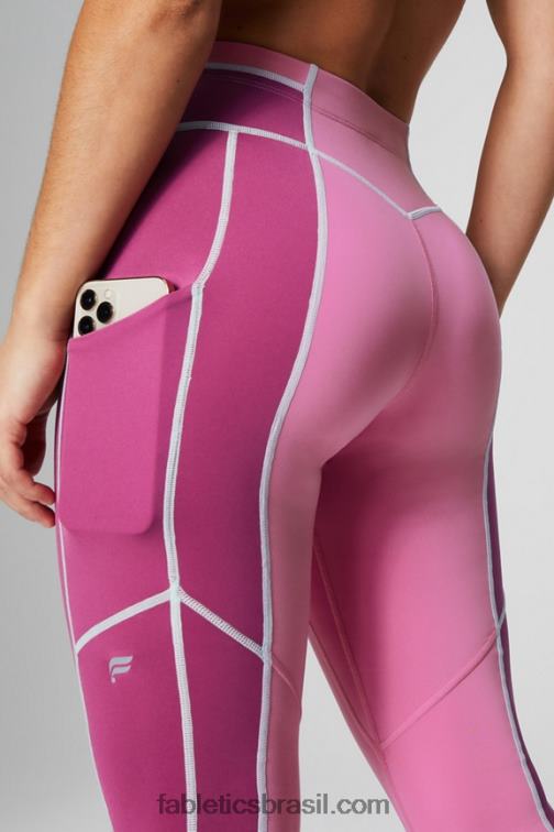 Fabletics pop rosa / bochechas rosadas / baía enevoada 420HR1024 legging 7/8 de cintura alta motion365+ mulheres