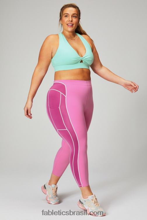 Fabletics pop rosa / bochechas rosadas / baía enevoada 420HR1025 legging 7/8 de cintura alta motion365+ mulheres