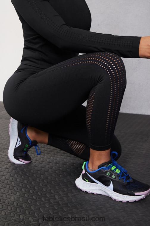 Fabletics preto 420HR1000 Sync legging cintura alta sem costura 7/8 mulheres