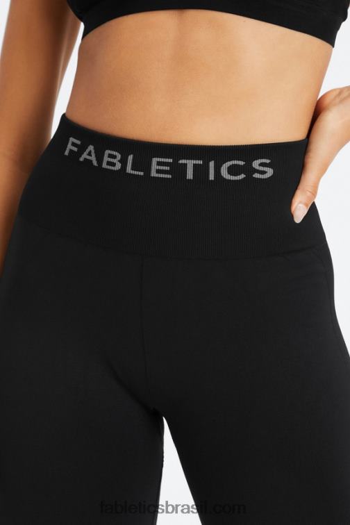 Fabletics preto 420HR1000 Sync legging cintura alta sem costura 7/8 mulheres
