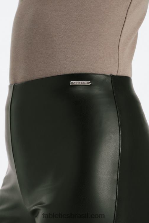 Fabletics preto 420HR1063 legging de couro vegano mulheres