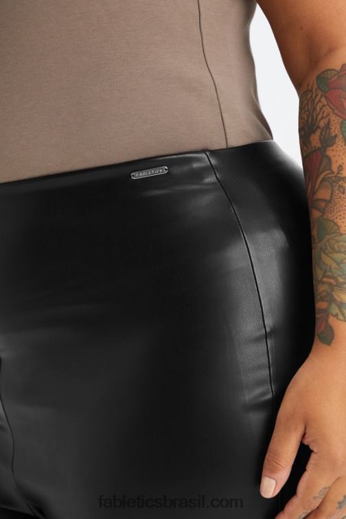 Fabletics preto 420HR1064 legging de couro vegano mulheres