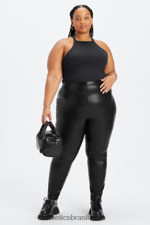 Fabletics preto 420HR1064 legging de couro vegano mulheres