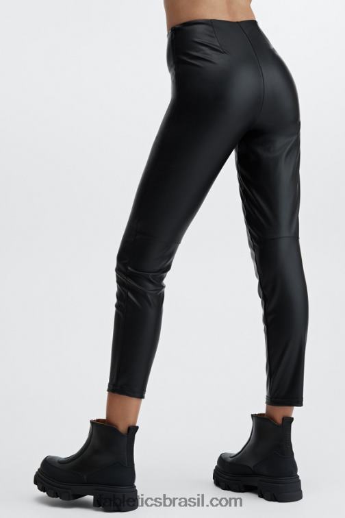 Fabletics preto 420HR1126 legging cintura alta de couro vegano mulheres