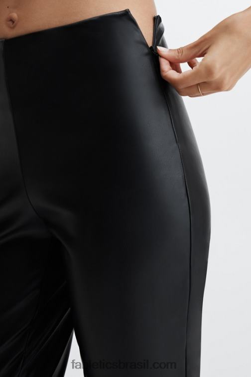 Fabletics preto 420HR1126 legging cintura alta de couro vegano mulheres