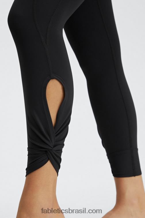 Fabletics preto 420HR1139 legging cintura alta twist 7/8 oasis pureluxe mulheres