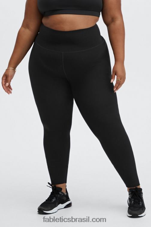 Fabletics preto 420HR1156 legging 7/8 cintura alta em malha esculpida mulheres