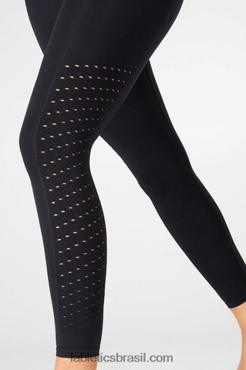Fabletics preto 420HR1197 Sync legging cintura alta sem costura 7/8 mulheres
