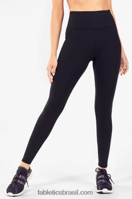Fabletics preto 420HR1199 legging cintura alta para clima frio mulheres