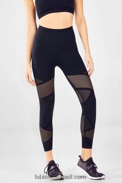 Fabletics preto 420HR1225 mosaico cintura alta 7/8 mulheres