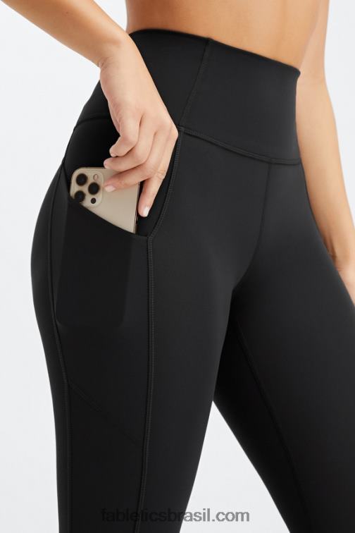 Fabletics preto 420HR957 capri cintura alta oasis pureluxe mulheres