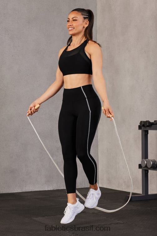 Fabletics preto/branco clássico 420HR829 legging oasis pureluxe cintura alta 7/8 57 mulheres