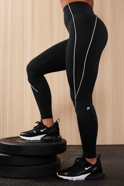 Fabletics preto/branco clássico 420HR997 legging cintura alta motion365+ mulheres