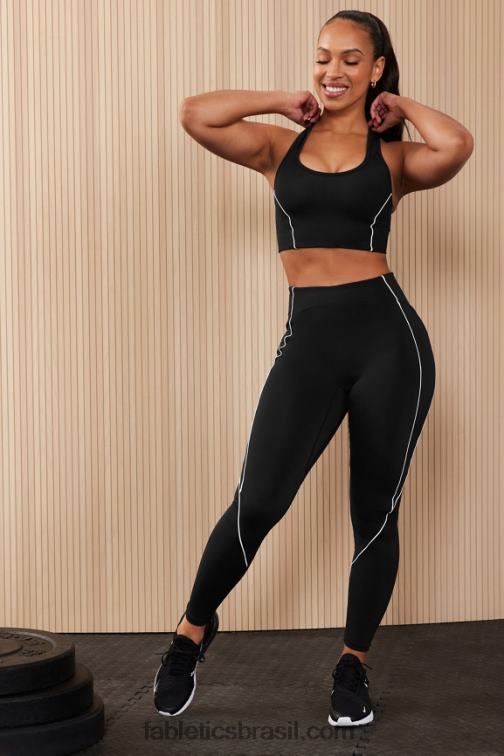Fabletics preto/branco clássico 420HR997 legging cintura alta motion365+ mulheres