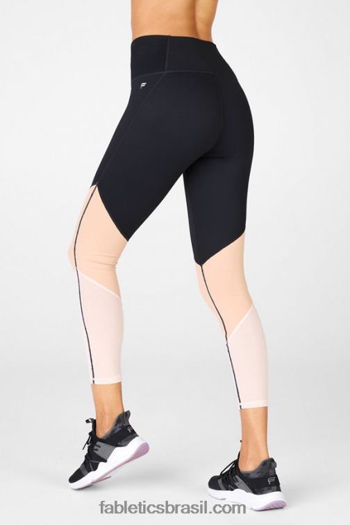 Fabletics preto/café ole/leite de mel 420HR1059 zona cintura alta 7/8 mulheres