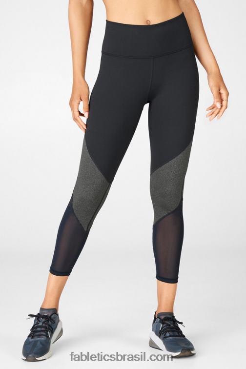 Fabletics preto/carvão 420HR1057 zona cintura alta 7/8 mulheres