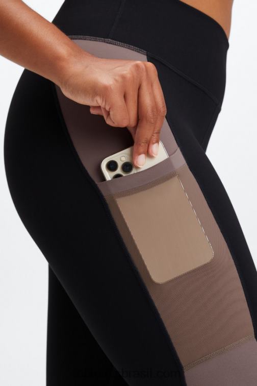 Fabletics preto/fumado 420HR745 legging cintura alta powerhold on-the-go 40 mulheres