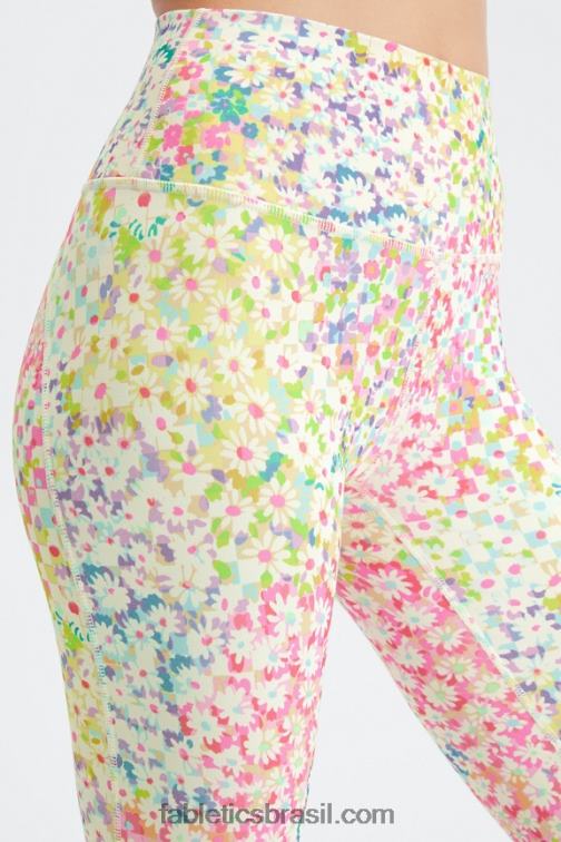 Fabletics preto/prata reflexivo 420HR691 define powerhold cintura alta 7/8 legging 29 mulheres