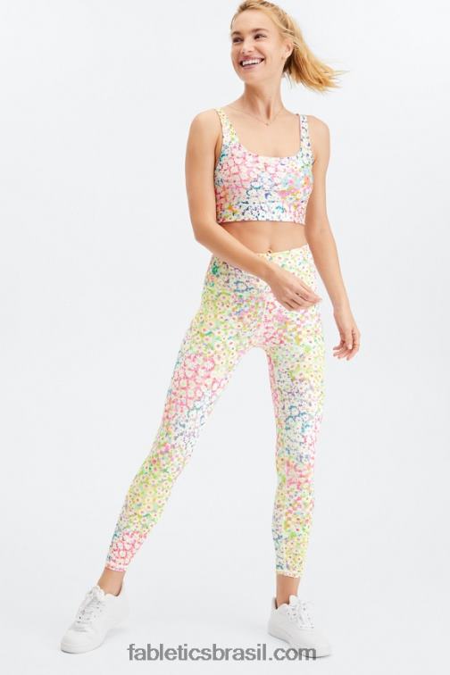 Fabletics preto/prata reflexivo 420HR691 define powerhold cintura alta 7/8 legging 29 mulheres