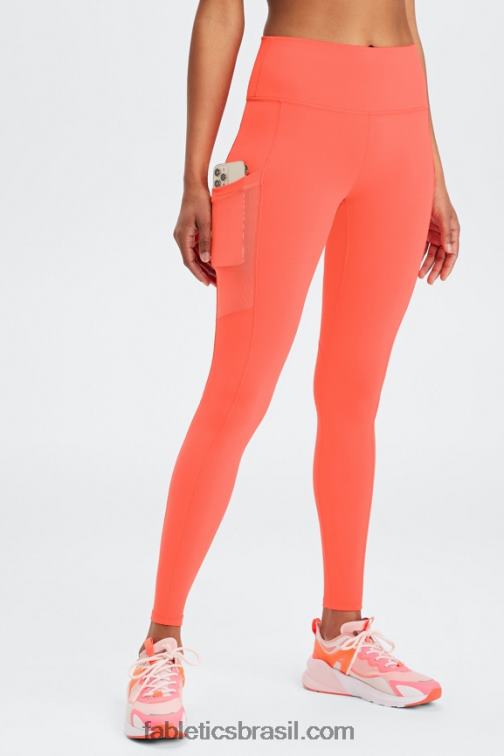 Fabletics preto/rosa escapar da loucura do verão 420HR750 legging cintura alta powerhold on-the-go 41 mulheres