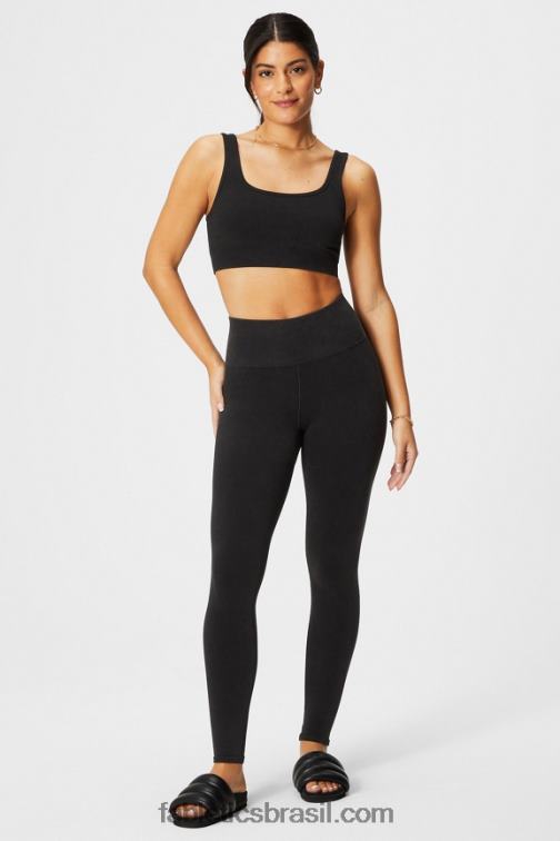 Fabletics preto vintage 420HR832 legging de cintura alta sem costura em nuvem mulheres
