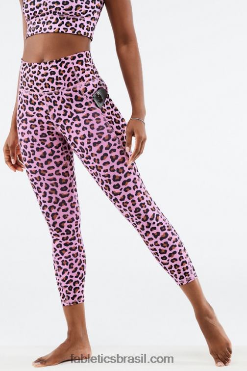 Fabletics rosa claro meru 420HR963 capri cintura alta oasis pureluxe mulheres