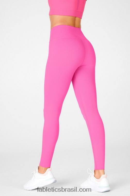 Fabletics rosa fluorescente 420HR1246 legging cintura alta em malha esculpida mulheres