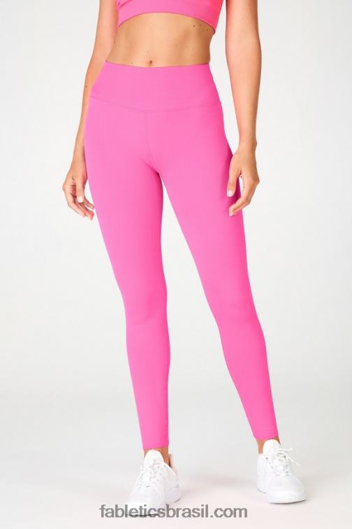 Fabletics rosa fluorescente 420HR1246 legging cintura alta em malha esculpida mulheres