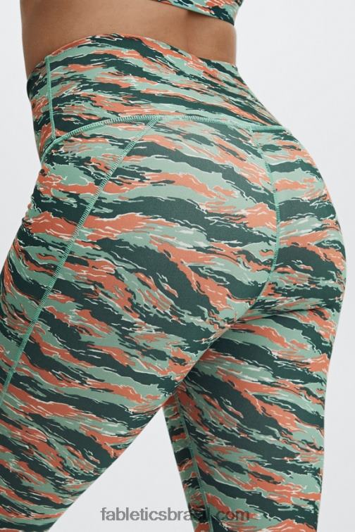 Fabletics rosa suave/branco clássico 420HR700 define powerhold cintura alta 7/8 legging 31 mulheres