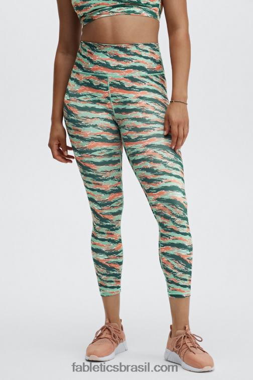Fabletics rosa suave/branco clássico 420HR700 define powerhold cintura alta 7/8 legging 31 mulheres