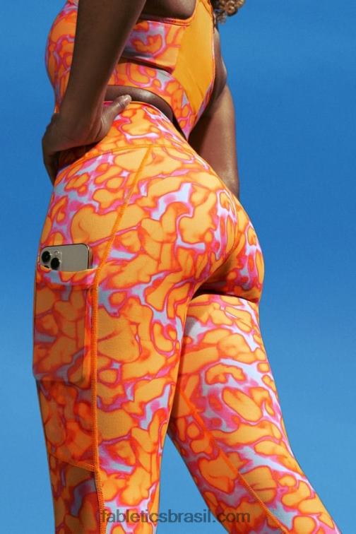 Fabletics spray preto/sal 420HR767 capri cintura alta powerhold on-the-go 44 mulheres