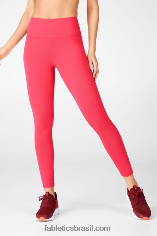 Fabletics teddy camuflagem grande/logotipo de casca de salgueiro 420HR716 define powerhold cintura alta 7/8 legging 34 mulheres