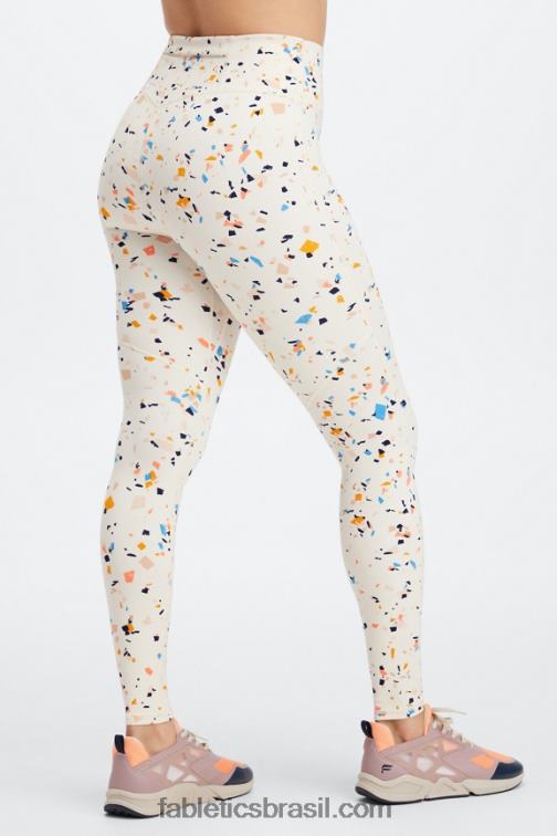 Fabletics terrazzo/logotipo reflexivo 420HR1100 corra em qualquer lugar legging motion365 hw 7/8 mulheres