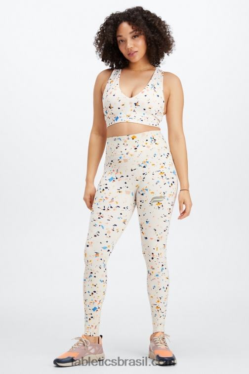 Fabletics terrazzo/logotipo reflexivo 420HR1100 corra em qualquer lugar legging motion365 hw 7/8 mulheres
