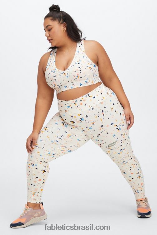 Fabletics terrazzo/logotipo reflexivo 420HR1101 corra em qualquer lugar legging motion365 hw 7/8 mulheres