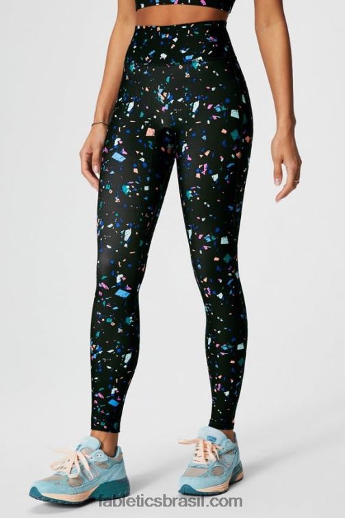 Fabletics terrazzo preto 420HR944 qualquer lugar motion365+ legging de cintura alta mulheres