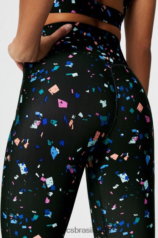 Fabletics terrazzo preto 420HR944 qualquer lugar motion365+ legging de cintura alta mulheres