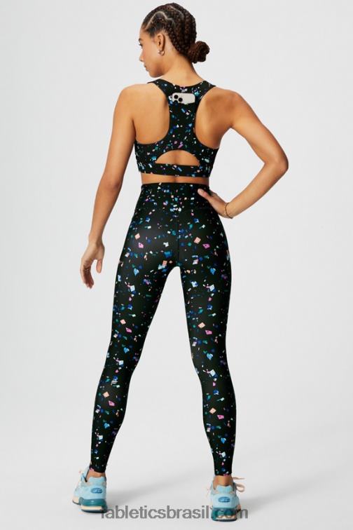 Fabletics terrazzo preto 420HR944 qualquer lugar motion365+ legging de cintura alta mulheres