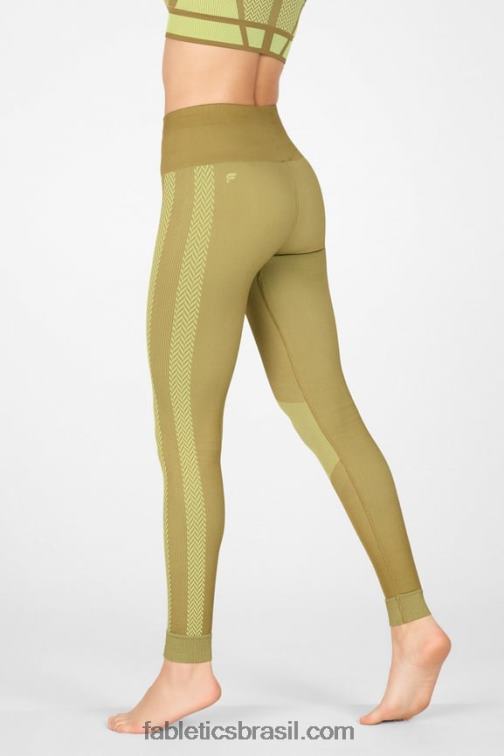 Fabletics tomilho/hortelã fresca 420HR1327 legging xadrez cintura alta sem costura mulheres