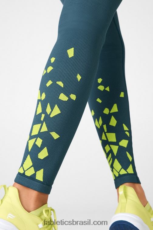 Fabletics tonal azul celeste/maçã azeda 420HR1298 legging cintura alta sem costura mulheres